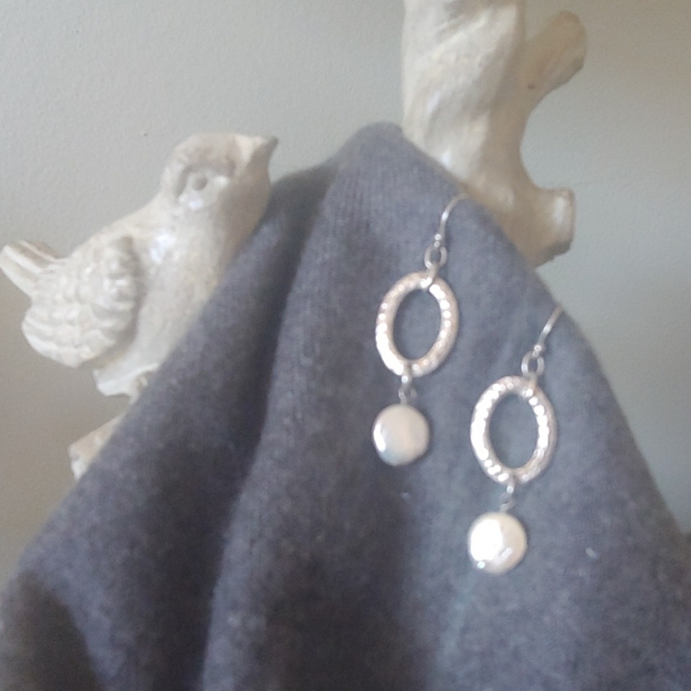 Silpada pearl/Sterling silver earrings